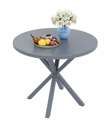 Outsunny Garden Table with Steel Frame, Wood Effect Top, for Balcony, Deck