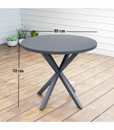 Outsunny Garden Table with Steel Frame, Wood Effect Top, for Balcony, Deck