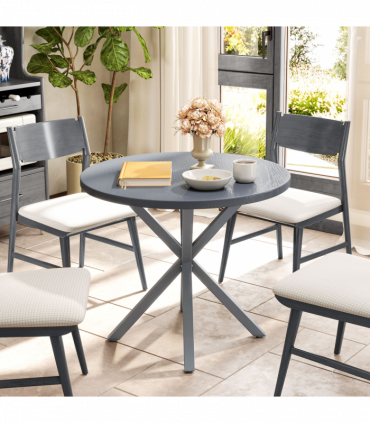 Outsunny Garden Table with Steel Frame, Wood Effect Top, for Balcony, Deck