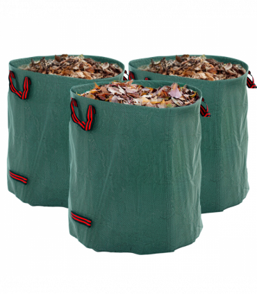 Outsunny Garden Waste Bags, 272L x 3 Heavy Duty Garden Sacks, Green