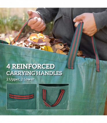 Outsunny Garden Waste Bags, 272L x 3 Heavy Duty Garden Sacks, Green