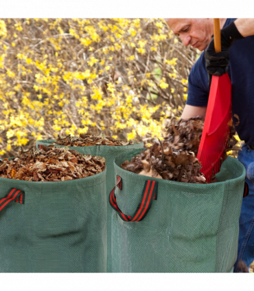 Outsunny Garden Waste Bags, 272L x 3 Heavy Duty Garden Sacks, Green