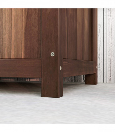 Outsunny Garden Wooden Planter Box with Trellis Flower Raised Bed Dark Brown