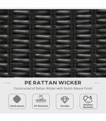 Outsunny Gas Fire Pit Table w/ Rain Cover, Windscreen & Glass Stone, 50,000 BTU