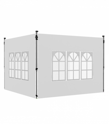 Outsunny Gazebo Side Panels for 3x3(m) or 3x4m Pop Up Gazebo, 2 Pack, White