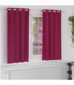 vidaXL Curtains with Curtains 2 pcs Wine Red Polyester