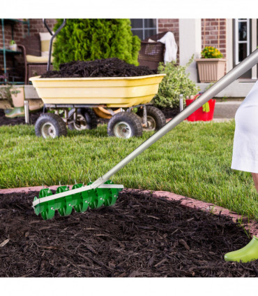 Outsunny Grass Spike Roller, Soil Aerator w/ 3 Piece Handle and T-bar Grip