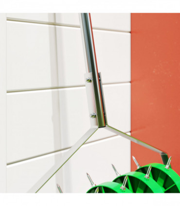 Outsunny Grass Spike Roller, Soil Aerator w/ 3 Piece Handle and T-bar Grip