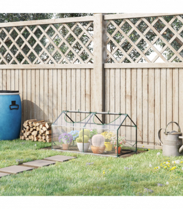 Outsunny Greenhouse Plants Foil Tomato Vegetable House W/ 2 Windows Clear