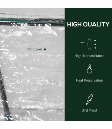 Outsunny Greenhouse Plants Foil Tomato Vegetable House W/ 2 Windows Clear