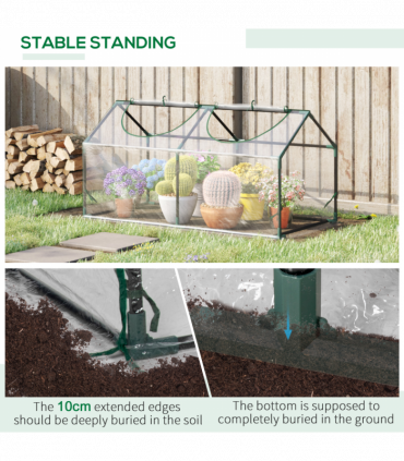 Outsunny Greenhouse Plants Foil Tomato Vegetable House W/ 2 Windows Clear