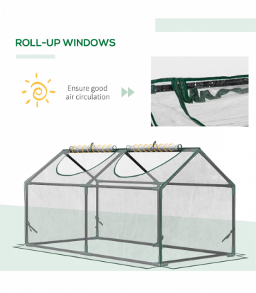 Outsunny Greenhouse Plants Foil Tomato Vegetable House W/ 2 Windows Clear