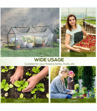 Outsunny Greenhouse Plants Foil Tomato Vegetable House W/ 2 Windows Clear