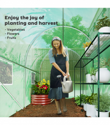 Outsunny Greenhouse Polytunnel Walk-in Grow Plant Steel 3 x 2 m Outdoor