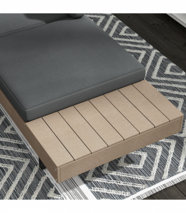 Outsunny HDPE Garden Furniture Sets with Cushions, Table, L-Shaped Sofa, Grey