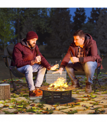 Outsunny Hammock Camping Chair Set of 2, Adjustable Back Camp Chair, Black