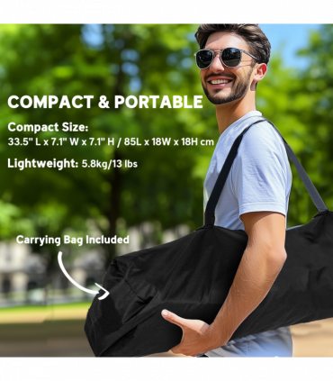 Outsunny Hammock Camping Chair Set of 2, Adjustable Back Camp Chair, Black