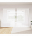 vidaXL Curtains with Curtains Floral White Polyester