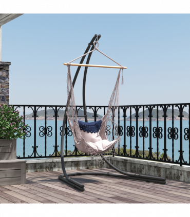 Outsunny Hammock Chair Stand w/ Extra Large Base, Hanging Hammock Stand Only