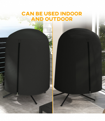 Outsunny Hanging Egg Chair Cover Garden Swing Chair Cover Waterproof, Black