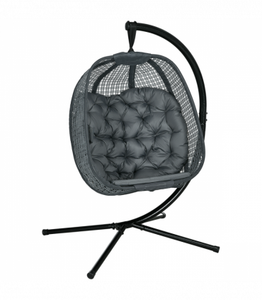 Outsunny Hanging Swing Chair w/ Thick Cushion, Patio Hanging Chair, Dark Grey