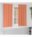 vidaXL Curtains with Curtains 2 pcs Terracotta Polyester
