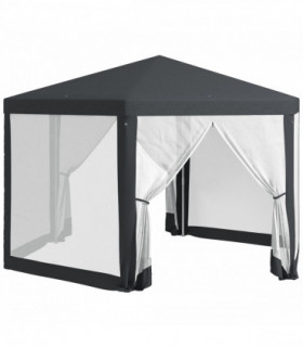 Outsunny Hexagonal Gazebo Patio, Outdoor Canopy Patio Party Tent Dark Grey