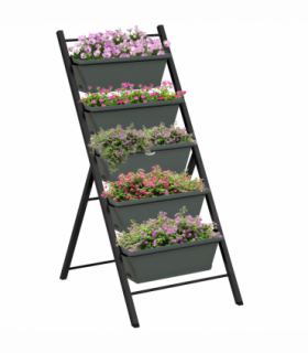 Outsunny Indoor Outdoor Vertical Raised Garden Bed with 5 Removable Tray