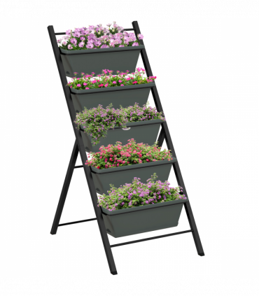 Outsunny Indoor Outdoor Vertical Raised Garden Bed with 5 Removable Tray