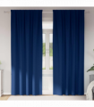 vidaXL Curtains with Curtains 2 pcs Dark blue Polyester