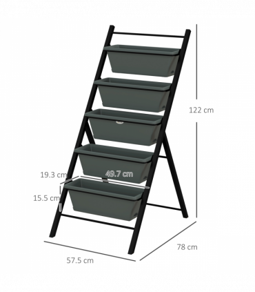 Outsunny Indoor Outdoor Vertical Raised Garden Bed with 5 Removable Tray