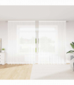 vidaXL Curtains with Curtains Floral White Polyester