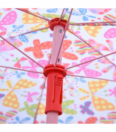 Outsunny Kids Folding Picnic Table Chair Set Butterfly Pattern Outdoor Parasol