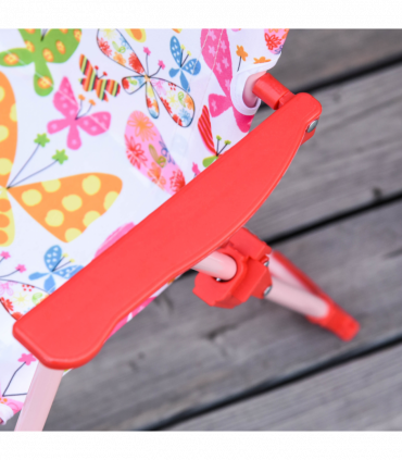 Outsunny Kids Folding Picnic Table Chair Set Butterfly Pattern Outdoor Parasol