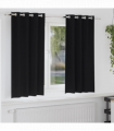vidaXL Curtains with Curtains 2 pcs Black Polyester