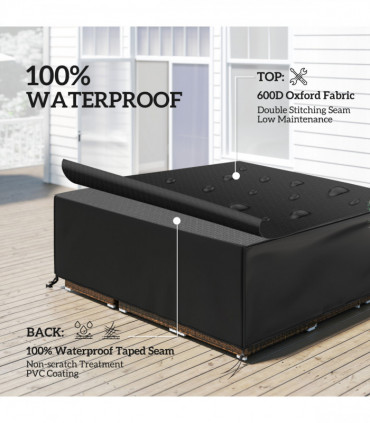 Outsunny Large Garden Set Square Cover Outdoor Furniture Waterproof Resist Fade
