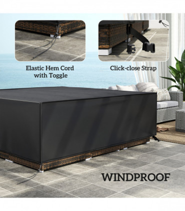 Outsunny Large Garden Set Square Cover Outdoor Furniture Waterproof Resist Fade