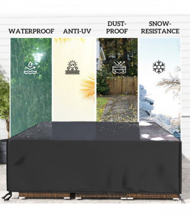 Outsunny Large Garden Set Square Cover Outdoor Furniture Waterproof Resist Fade