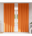 vidaXL Curtains with Curtains 2 pcs Bright orange Polyester