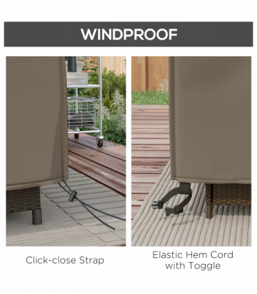 Outsunny Large Garden Set Square Cover Outdoor Furniture Waterproof Resist Fade