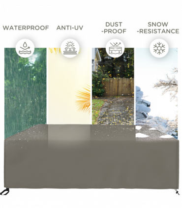 Outsunny Large Garden Set Square Cover Outdoor Furniture Waterproof Resist Fade