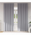 vidaXL Curtains with Curtains 2 pcs Light grey Polyester