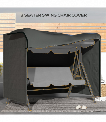 Outsunny Large Outdoor Swing Chair Cover  Garden Furniture Protector 164cm Grey