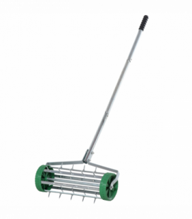 Outsunny Lawn Aerator Roller-Green/Silver
