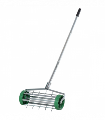 Outsunny Lawn Aerator Roller-Green/Silver