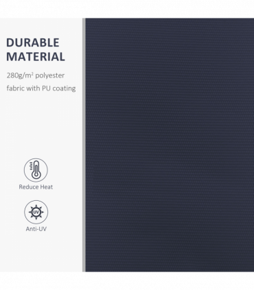 Outsunny Manual Retractable Awning, 4x3 m-Blue/White