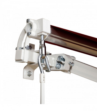 Manual Retractable Sun Shade Patio Awning Deck Canopy Shelter, 2.5mx2m-Dark Red