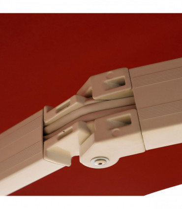 Manual Retractable Sun Shade Patio Awning Deck Canopy Shelter, 2.5mx2m-Dark Red