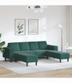 Sofa Set 3 pcs Dark green Velvet