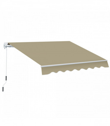 Manual Retractable Awning Cream 250cm x 200cm x 160cm Thick Polyester Canopy